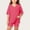 Hot Pink, variant on HOMBOM Big Girls Summer Outfits Casual Fashion Solid Color V Neck Short Sleeve T-Shirt and Shorts 2 Piece Set Age 4-15 Years,Pink,12-13 Years