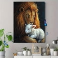 thumbnail image 4 of Qisvanset 12x16 Inch Lion and Lamb Harmony Canvas Wall Art, Spiritual Symbol Peace Home Office Wall Decor, 4 of 8