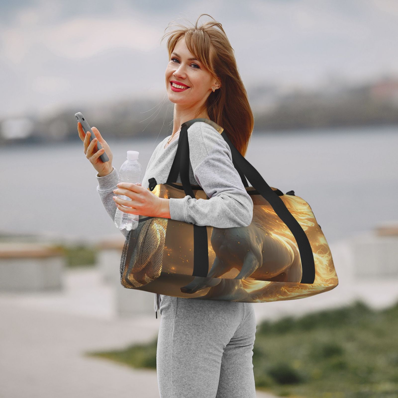 Kdxio Golden Winged White Horse Travel Duffel Bag Gym Bag Weekender Travel Bag Gym Bag for Women &Men Airplane Travel Essentials for Flying