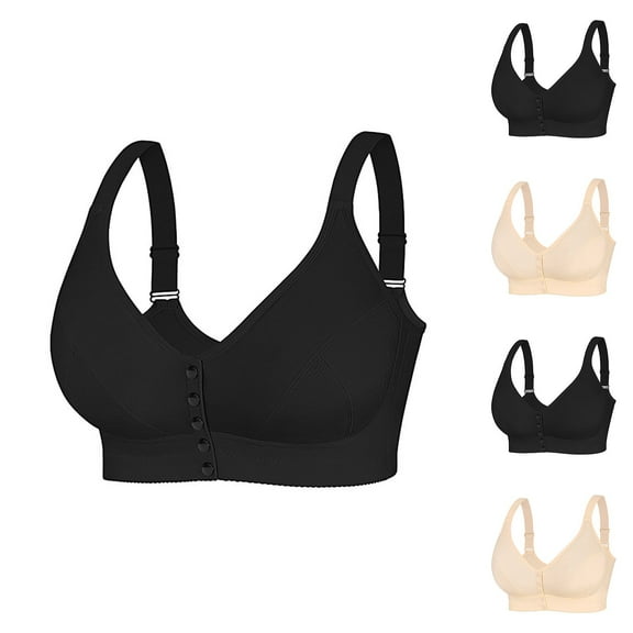 YHAJDS Women's Seamless Comfortable Daily Bra， Wireless Bra for Women Everyday Bras European Size C F Plus Size Bra with Adjustable Shoulder Straps and Front Closure Print