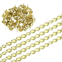 4Pack 4 Meters Glossy Upholstery Tacks Strips, Decorative Nail Trims with Nails for DIY Furniture (Gold)