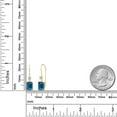thumbnail image 6 of Gem Stone King 14K Yellow Gold London Blue Topaz and Lab Grown Diamond Earrings for Women | 4.10 Cttw | Gemstone November Birthstone | Emerald Cut 8X6MM, 6 of 6