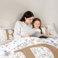 thumbnail image 4 of Homewish Initial Letter R 7pcs Bedding Comforter Set,Cute Country Flower Queen Bedding Sets,Gold White Queen Sheet Sets For Girl,Breathable Bedroom Decoration Reversible, 4 of 8