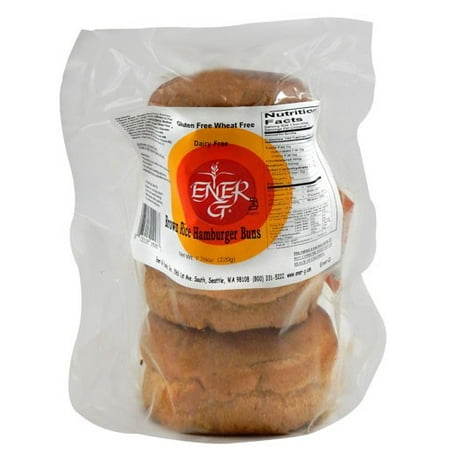 Ener-g Foods Gluten Free Brown Rice Hamburger Buns, (The Best Brown Rice Brand)