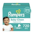 thumbnail image 1 of Pampers Baby Clean Wipes Fragrance Free, 9 Flip-Top Pack (720 Wipes Total), 1 of 9