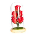 thumbnail image 1 of Regalo de flor de rosa artificial, flor preservada iluminada en adorno de escritorio de vidrio para boda, Día de Acción de Gracias, Día de la madre,, 1 of 9