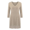 thumbnail image 4 of Robe Chandail pour Femmes Mode Décontractée pour Femmes Col en V Ample Chandail Tricoté à Manches Longues Robe Chandail, 4 of 8