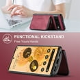 thumbnail image 2 of SaniMore Case for Google Pixel 8 Pro 6.7", PU Leather Case Detachable Magnetic Zipper Wallet Card Slots Kickstand Wireless Charging Anti-drop Shockproof 360°Protection Cover, Red, 2 of 10