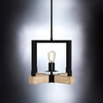 thumbnail image 4 of Luxury Modern Farmhouse Pendant, 11''H x 11''W, Matte Black & White Ash Finish, Broadway Collection, by Urban Ambiance, 4 of 8