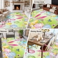thumbnail image 5 of 6x9 Area Rugs for Living Room, Easter Non Slip Area Rugs for Kitchen Bedroom Entryway, Spring Bunny Colorful Rabbit Eggs Butterfly Blue Green Washable Carpet Runner Rug Floor Mats for Bedroom, 5 of 8