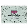 thumbnail image 1 of Saying Cutting Board, Be Cool Stay Calm Typography Colored Woman Lips Arrow, Decorative Tempered Glass Cutting and Serving Board, in 3 Sizes, by Ambesonne, 1 of 2