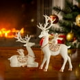 thumbnail image 5 of JWshufel 2 Pack Deer Statue Christmas Decorations Christmas Decor Prosperous Resin Sculpture for Home Office Desktop Bookshelf 7.5 in White, 5 of 6