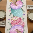thumbnail image 5 of Table Runners 70 Inches Long Dress Scarves, Vintage Easter Farmhouse Coffee/Dining/Kitchen Table Decor, Holiday Table Runner, Colorful Floral Eggs Bunny Rustic 13x70 Inch, 5 of 9