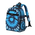 thumbnail image 2 of Blue Tie Dye Spiral Pattern Backpack for School,Cute School Bag,Schoolbag with Adjustable Shoulder Straps & Padded Back,15.25"x11.5"x5.25", 2 of 5