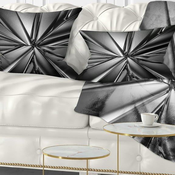 Designart Futuristic Crystal Background - Abstract Throw Pillow - 12x20