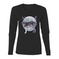 thumbnail image 2 of Wild Bobby Full Moon Cute Arctic Mountain Snow Dire Wolf Women Graphic Long Sleeve Tee, 2 of 5