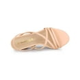 thumbnail image 4 of BLISSFUL STEP Women's Solid Color Strappy Slingback Block High Heels Sandals Nude Pink 9, 4 of 7