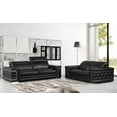 thumbnail image 2 of HomeRoots 343844 71 x 41 x 29 in. Modern Black Leather Sofa & Loveseat, 2 of 2