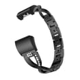 thumbnail image 2 of Bracelet de Montre en Acier Inoxydable Bling en Forme de X, Bracelet Ajustable de Remplacement, Sangle Sport pour Fitbit Charge 2/Fitbit Charge 3 pour Femmes - Noir, 2 of 3