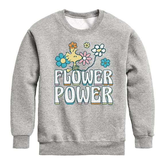 Peanuts - Flower Power - Toddler & Youth Crewneck Fleece Sweatshirt