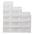 thumbnail image 2 of 6-Pack Clear Plastic Stackable Shoe Boxes - PS Material, 13.4"x9.1"x5.5" with Clamshell Door for Closet/Entryway, Holds US 5-10 Shoes, 2 of 8