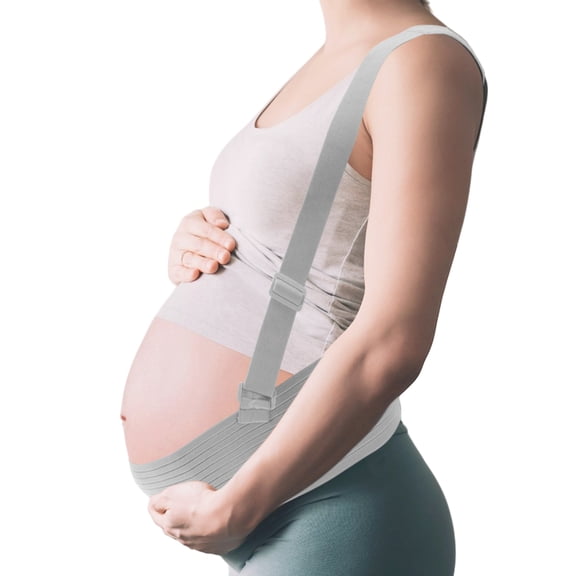 Vocoste Pregnancy Maternity Belly Band with Adjustable Straps Belly Bands for Pregnant Women Gray Large
