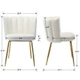thumbnail image 5 of Guyou Velvet Dining Chair Set of 2, Modern Upholstered Side Chairs Comfy Seat Kitchen Chair with Curved Back and Metal Legs for Dining Room Living Room Bedroom, Cream, 5 of 10