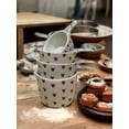 thumbnail image 5 of PotteryDen Measuring cup set Eggshell white with red hearts - Hand Painted | Hand Textured | Set of 4 | Ceramic | Ideal for measuring baking items, 5 of 5