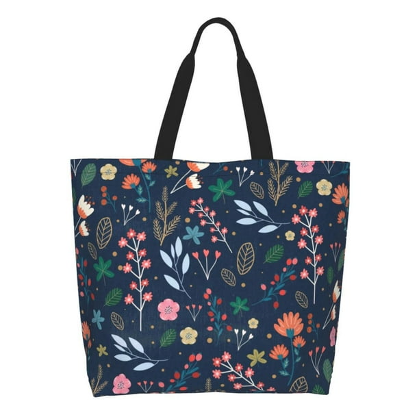 Disketp Colorful Flowers Bolsa Tote Estampada para Mujer, Bolso de Hombro y de Mano para Compras y Viajes