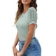 thumbnail image 3 of Txlixc Camiseta de Mujer, Cuello Redondo Manga Corta Patchwork Verano Slim Fit Tops para Casual Diario Txlixc Estilo de ocio, 3 of 7