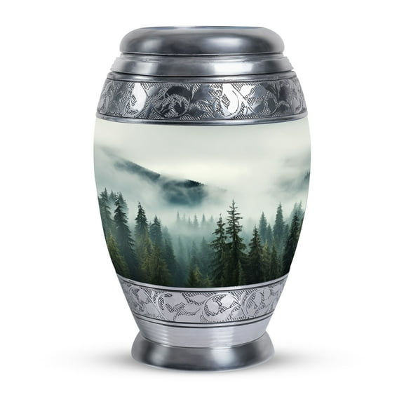 Misty Mountain Forest Urns For Ashes Adult Female Mom - Burial Urns, Funeral Urns For Cremation Ashes - Large Urns For Human Ashes Adult Male - Cremation Urn Adult Human Ashes (Size-10inch)