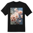thumbnail image 2 of Plus Size Shirt for Women Black Tops for Women Short Sleeves Shirt for Women Peach Blossom T Shirt Crewneck Shirt for Women XL, 2 of 5