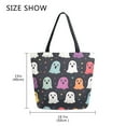 thumbnail image 5 of FORMRS Womens Canvas Tote Bag with Zipper Inner Pocket Shoulder Handbag, Colorful Halloween Ghost, 5 of 7