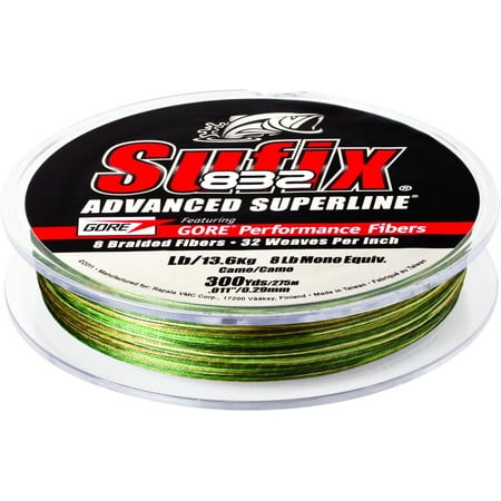 UPC: 0024777674967 | Sufix 832 Braid 50 lb Camo 300 Yards Fishing Line