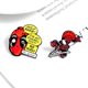 thumbnail image 1 of Paquete de 2 pines esmaltados de anime CHAO broche de superhéroe Spiderman Batman Deadpool, 1 of 5