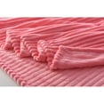 thumbnail image 3 of Pink Ribbed King Blanket 108X90 100% Polyester, 3 of 5