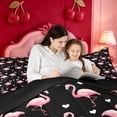 thumbnail image 4 of meiyoeat Pink Wild Flamingo Twin Comforter Sets,Tropical Animal Theme Bedding Set For Girl,Reversible,2 Pieces,1 Comforter and 1 Pillowcase, 4 of 7
