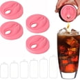 thumbnail image 1 of Tapas de silicona para latas de refresco QICWUOY, paquete de 4 reutilizables, color rosa, 1 of 8