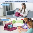 thumbnail image 4 of KDD Tablet Pillow Stand, iPad Tablet Stand Foldable Adjustable with Storage Bag & Stylus Mount, for Desk Bed Couch and Lap, Purple, 4 of 9