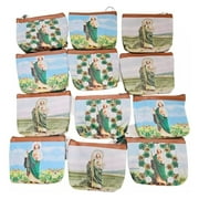 12 Pcs Saint St. Jude Baptism Party Favors Green Gifts Recuerdos Bautizo San Judas Tadeo Baptism Memorial Favors (Coin Bag)