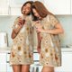 thumbnail image 4 of Fotbe Autumn and Thanksgiving Bata de Dormir para Mujer con Estampado, Camisón de Algodón de Manga Corta, Ropa de Dormir Casual, 4 of 6