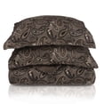 thumbnail image 2 of Superior Paisley Flannel Cotton Duvet Set, Full/ Queen, Charcoal, 2 of 6