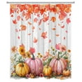 thumbnail image 2 of Fall Thanksgiving Shower Curtain Funny Pumpkins Maple Leaves Autumn Shower Curtain for Bathroom Fall Thanksgiving Waterproof Polyester Fabric Shower Curtain Home Decor with 10 Hooks,60x72 Inches, 2 of 4