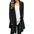 thumbnail image 2 of BUIGTTKLOP Women's Lightweight Cardigan Casual Soft Long Sleeve Cotton Linen Cardigans High Low Hem Cardigans for Fall, 2 of 8