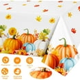 thumbnail image 3 of HOWAF Thanksgiving Disposable plate, Pumpkin Tablecloth Napkins Cups for Happy Thanksgiving Party Supplies Serves 16 Guests, 3 of 7