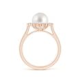 thumbnail image 2 of Angara South Sea Cultured Pearl Cushion Halo Engagement Ring in 14K Rose Gold for Women | June Birthstone Jewelry for Her, 2 of 8