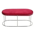 thumbnail image 3 of Cortesi Home Ludlow Bench Ottoman in Pink Velvet and Brushed Silver, 3 of 5