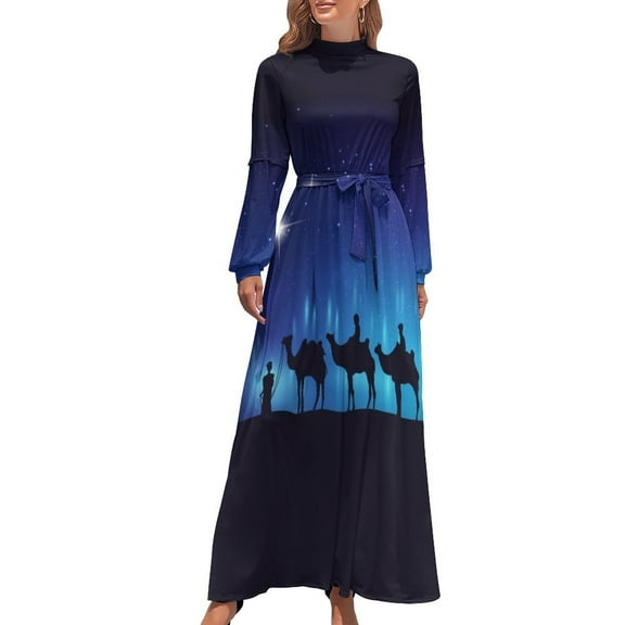The Star of Bethlehem & Three Wisemen Long Dress Aesthetic clothing dress for woman Women's dress