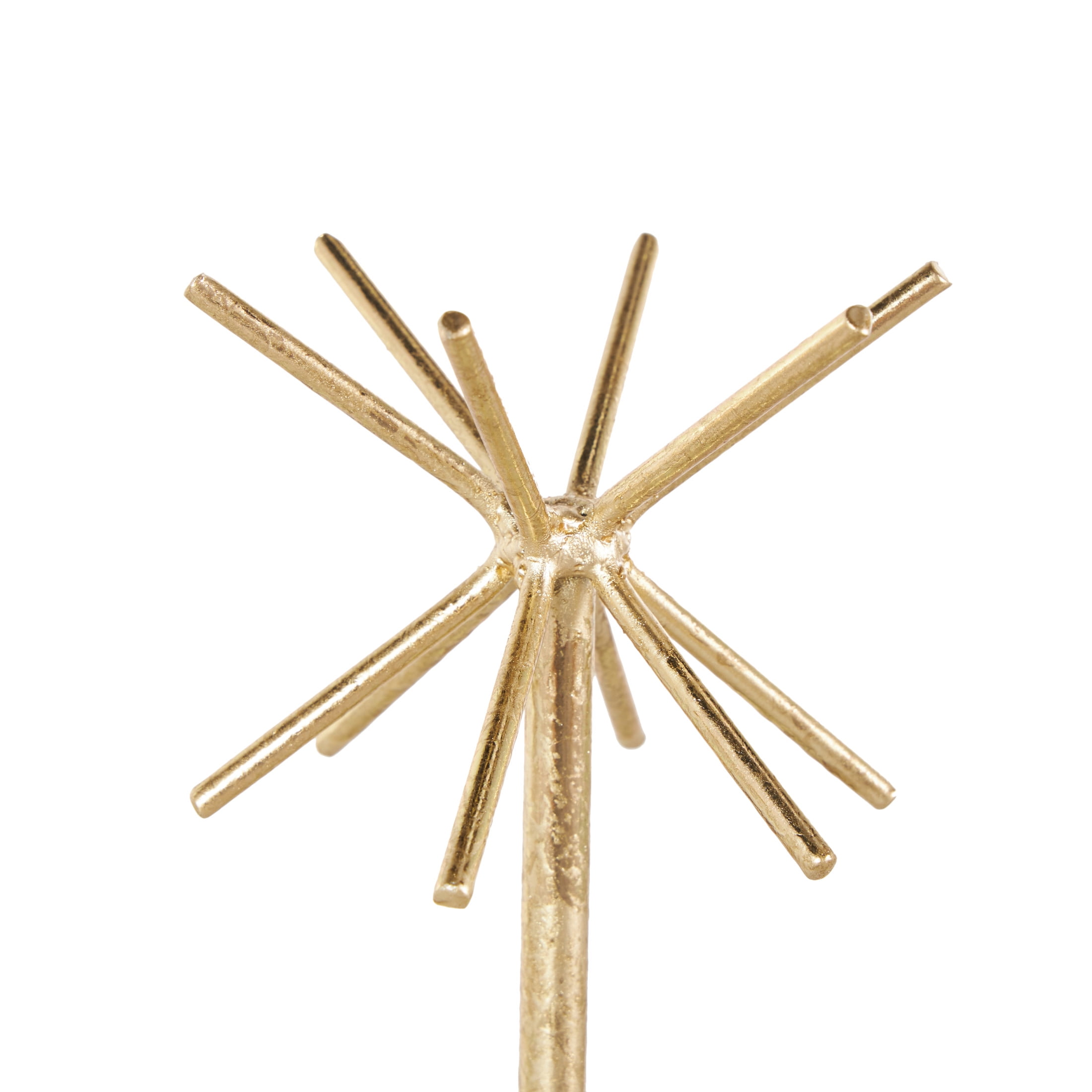 DecMode 4" x 13" Gold Metal 12 Slot Jewelry Stand with White Base, 1-Piece