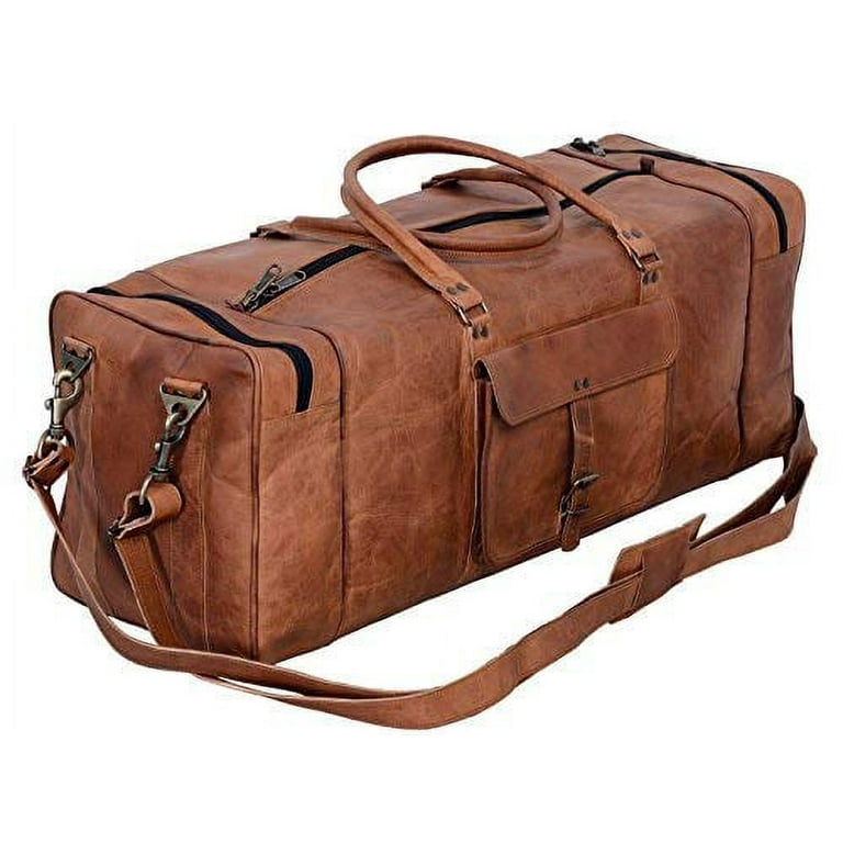 Leather Large 32 inch duffel bags for men holdall leather travel bag  overnight gym sports weekend bag